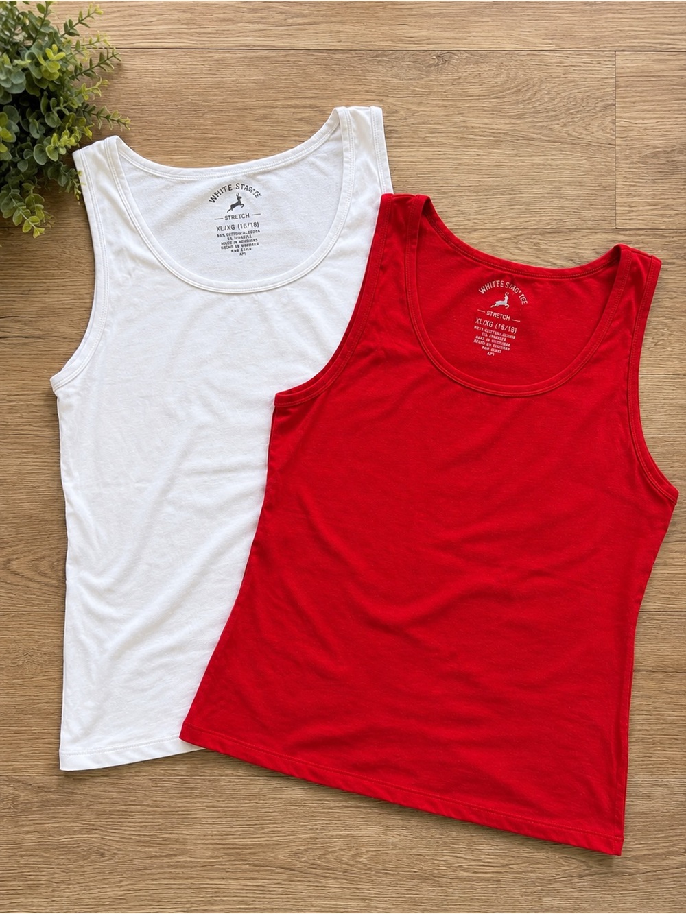 White Stag Red and White Scoop Neck Tank Tops